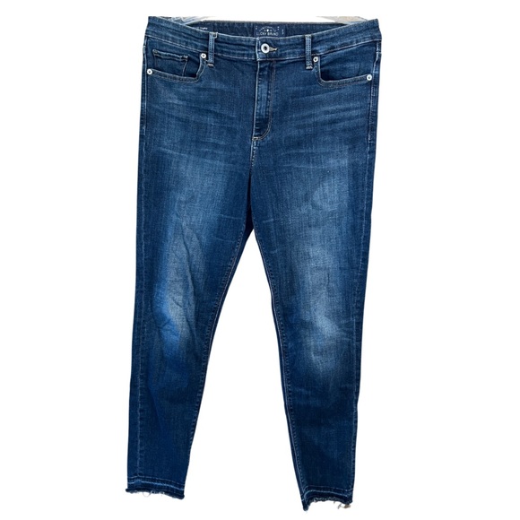 Lucky Brand Jeans Bridgette Skinny Denim Size 12/31 Skinny Jean Distressed Hem - Picture 1 of 7